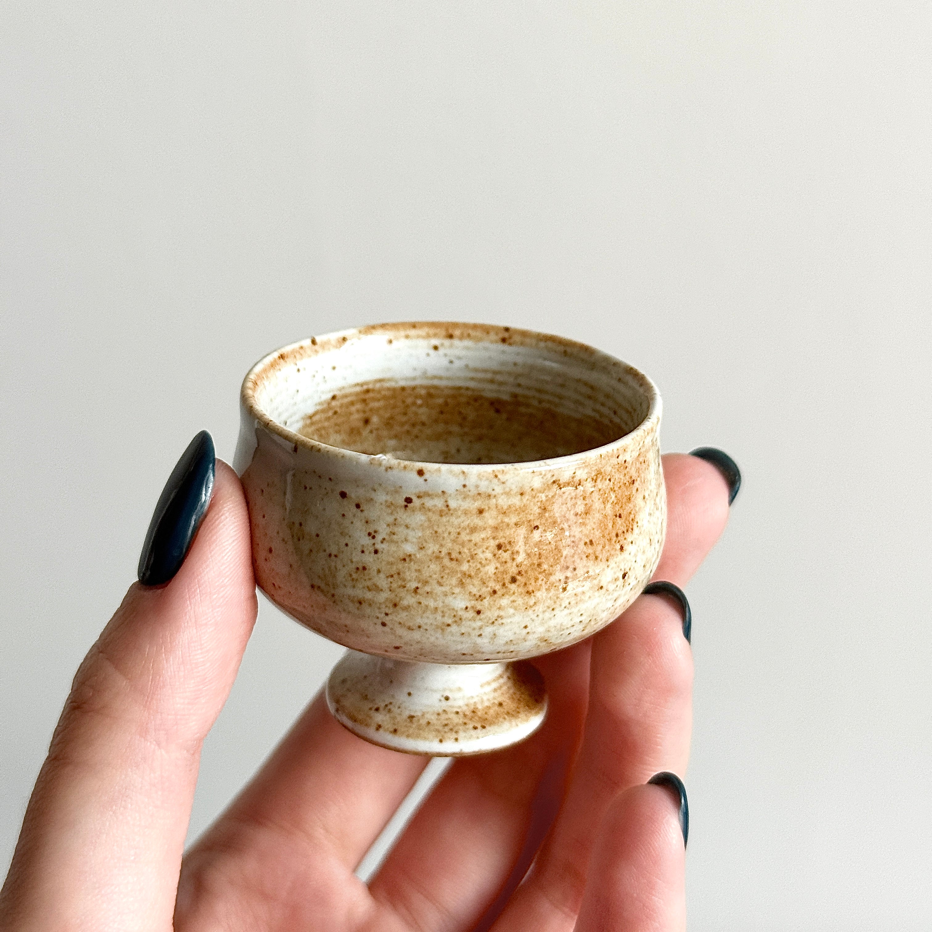 Handmade Stemmed Sipper Ceramic Cup for Espresso & Tea