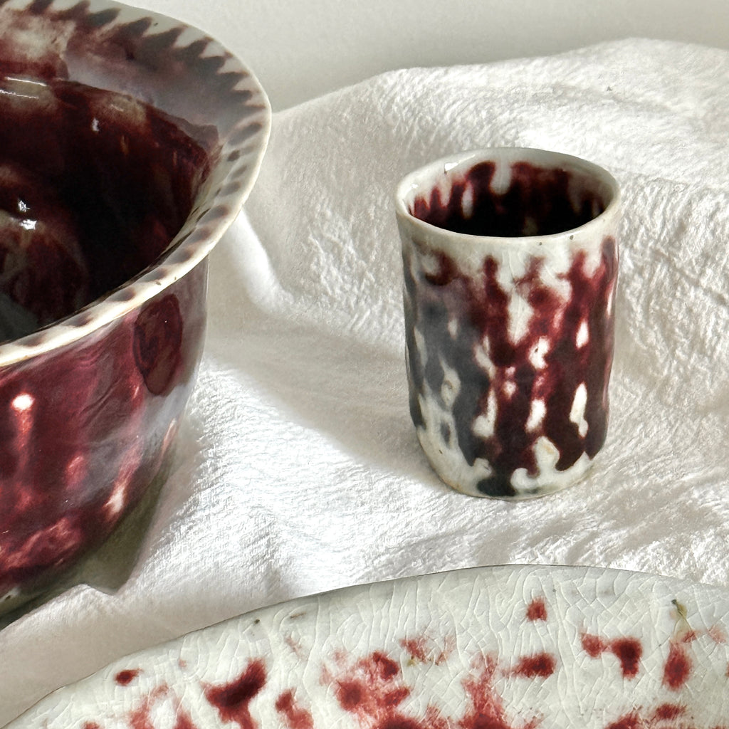 Handmade Tea Cup | Copper Red Flambé Glaze