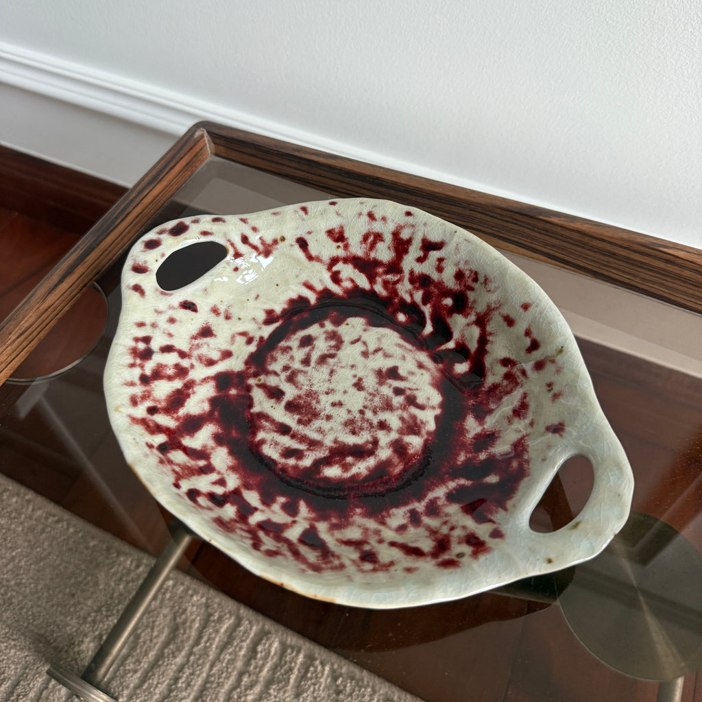 Handmade Ceramic Plate | Copper-Red Flambé Glaze