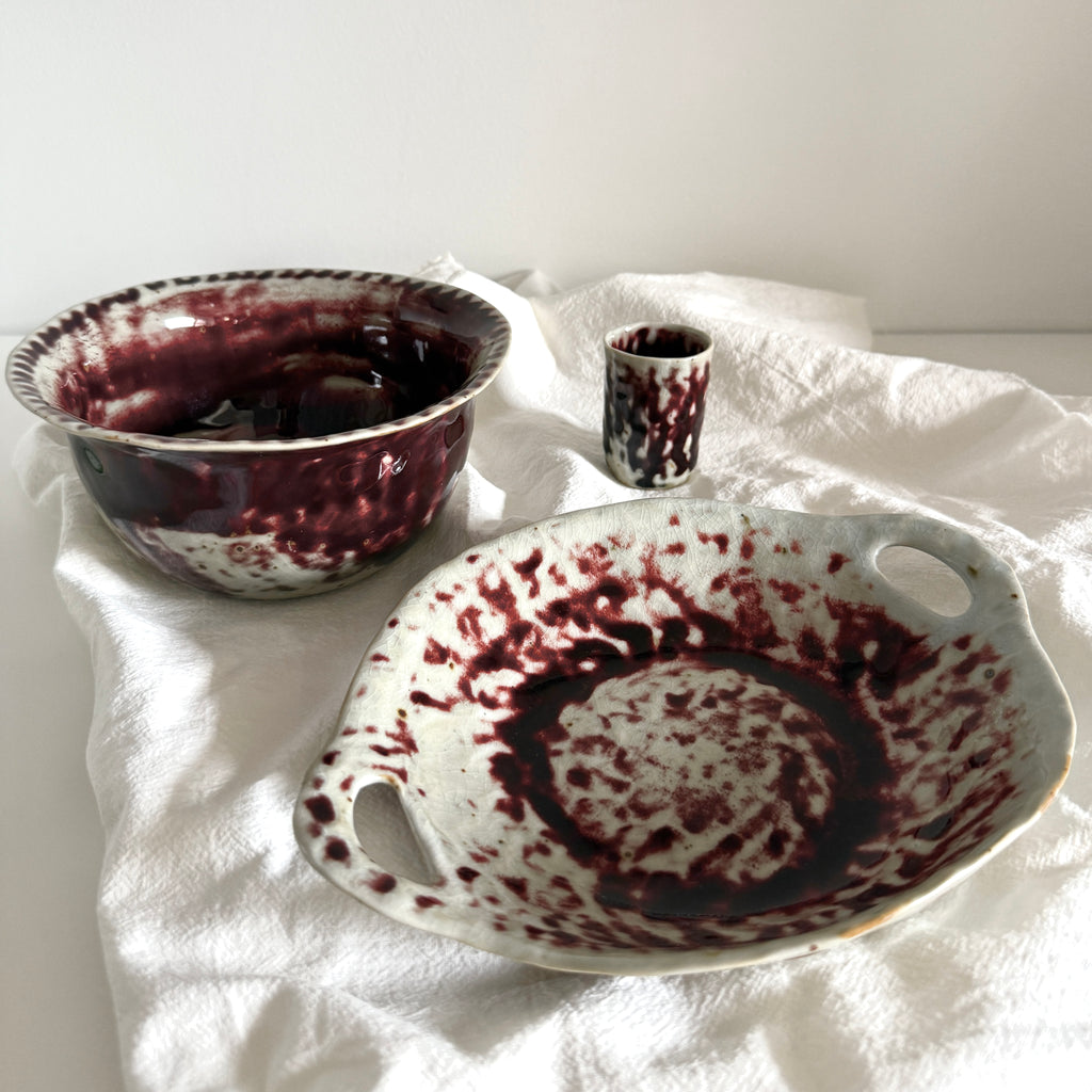 Handmade Ceramic Plate | Copper-Red Flambé Glaze